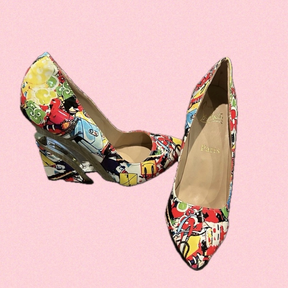 Red Bottom Colorful Graphic Women's Heels